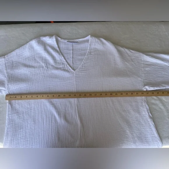 Bryn Walker White Bax Shirt Woven Cotton Gauze Tunic Top Oversized - Picture 7 of 9